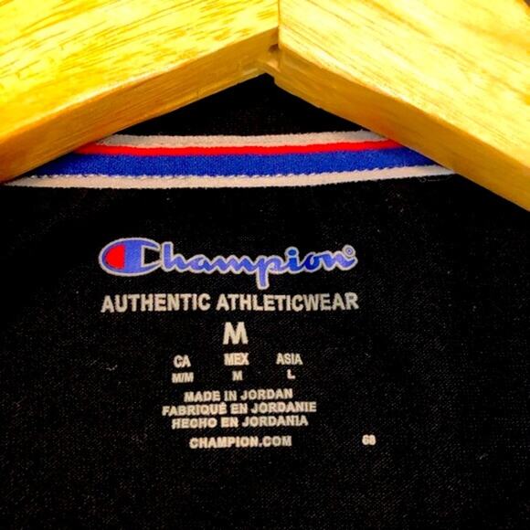 Y2K 90s Champion Black Short Sleeve Tee Shirt Woman’s Size Large - Picture 3 of 7